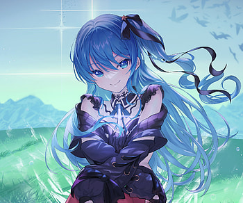 Hoshimachi Suisei, hololive, Hoshimachi Suisei, Anime, Virtual Youtuber HD wallpaper