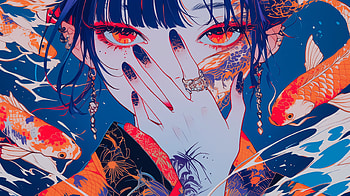 Woman Anime - Koi, Anime, Anime Girl, Koi, AI Art HD wallpaper