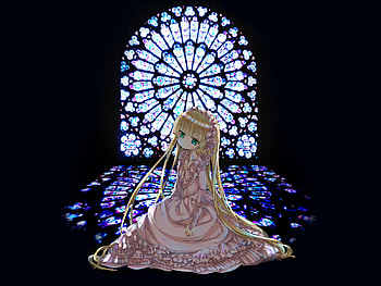 alone, blonde, dark room, window, art, girl, lace, dress, little, anime, glass HD wallpaper