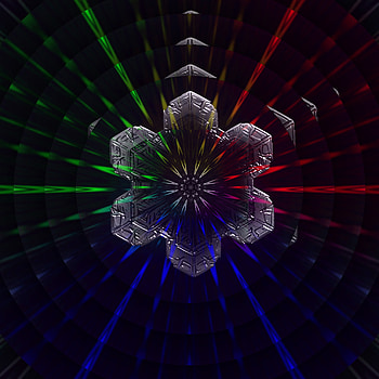Snowflake Vibrations, red, rainbow, glass, green, blue, black, colorful HD phone wallpaper