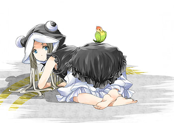 Anime girl, cute, girl, anime, bird HD wallpaper