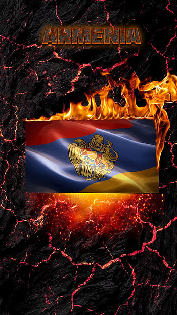 Armenia on fire, armenia-flag, heat, red, flame, cracked, stone HD phone wallpaper