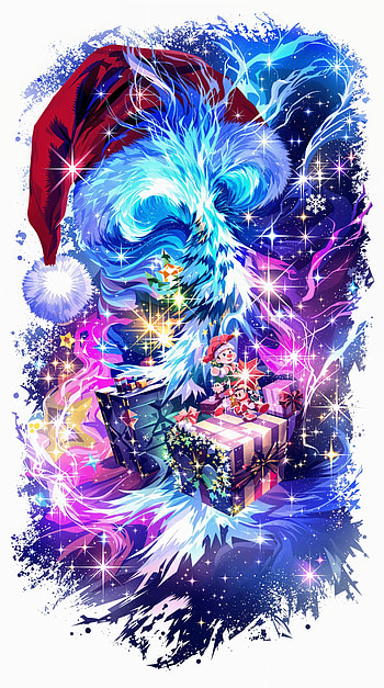Nebula Santa Hat — Vibrant for & Android, santa hat, gift, elf, Christmas HD phone wallpaper
