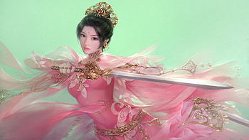 Fantasy Girl, Asian, Girl, Sword, Warrior HD wallpaper