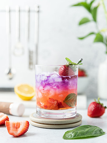 Fruits, Food, Strawberry, Ice, Drink, Beverage, Mint HD phone wallpaper