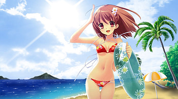 Anime girl, Flowers, summer, girl, anime HD wallpaper