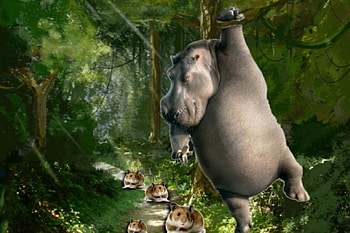 hamsters, dread, forest, hippo HD wallpaper