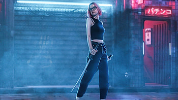 Katana With Two Swords Short Hair , katana, sword, warrior, artist, artwork, digital-art HD wallpaper