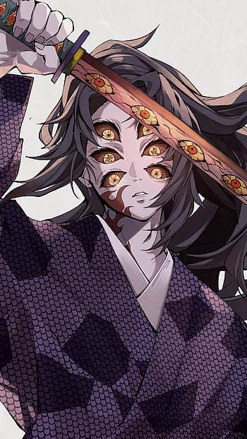 Demon slayer, art, mouth, eyes HD phone wallpaper
