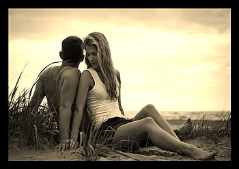 with you..., seaside, people, graphy, love HD wallpaper