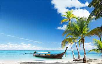 Beach Screensavers And Boat On Tropical Beach . HD wallpaper