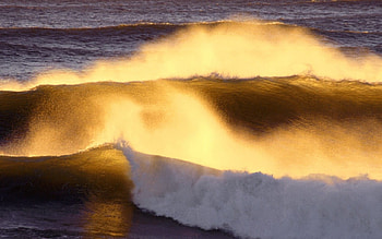 golden waves, natural, sand, beauty, beach, surf, wet, pretty, bright, nature, water, sun, ocean HD wallpaper