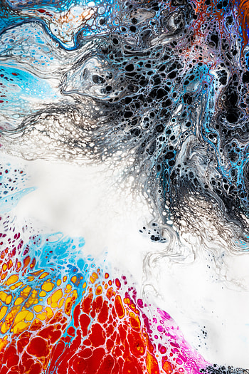 Abstract, Divorces, Multicolored, Motley, Paint, Liquid, Stains, Spots, Mixing HD phone wallpaper