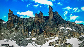 The twin camels of Furkapass, Switzerland, peaks, clouds, sky, alps, rocks HD wallpaper