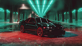 Nissan Skyline GTR 34, masterpiece, Skyline magic, Automotive legend HD wallpaper