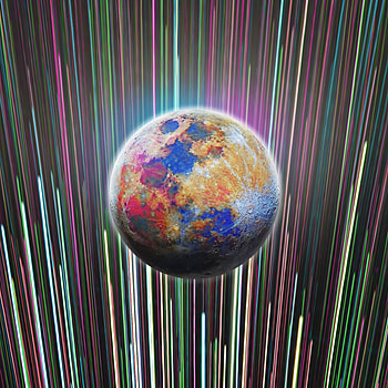 Colorful Moon, star trails, colorful, artwork HD phone wallpaper