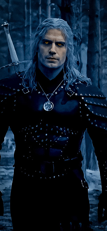 The Witcher S2, forest, warrior, geralt of rivia, glow eyes, netflix, the witcher netflix, yennefer, eyes, armour, sword, the witcher 3, geralt, ciri, snow, henry cavill, knight, the witcher, the witcher 3 wild hunt HD phone wallpaper