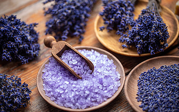 lavender salt, spa accessories, spa salt, purple salt, lavender, spa and wellness, salt HD wallpaper