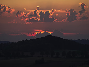 Nature, Sunset, Forest, Hill HD wallpaper