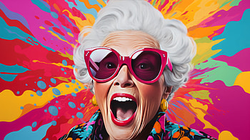 Hip Grandmother Pop Art AI-Generated, pop art, AI Art, woman, Grandmother HD wallpaper