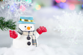 Snowman, winter, christmas, ice HD wallpaper