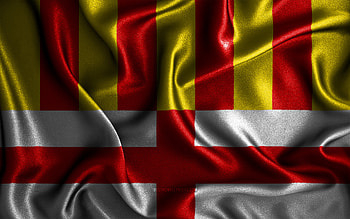Manresa flag, , silk wavy flags, spanish cities, Day of Manresa, Flag of Manresa, fabric flags, 3D art, Manresa, cities of Spain, Manresa 3D flag HD wallpaper