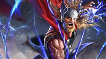 The Old God Of Thunder, thor, artwork, artist, artstation, superheroes HD wallpaper