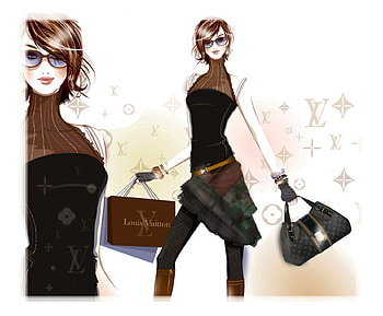 Louis, Vuitton, shopping, fashion, girls, models, handbags HD wallpaper