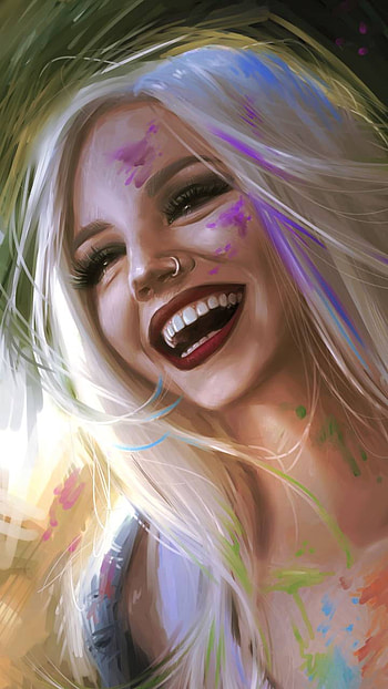 Laughing Girl, woman, smile HD phone wallpaper