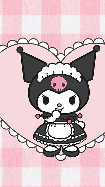 Kuromi, Pink Heart, Background HD phone wallpaper