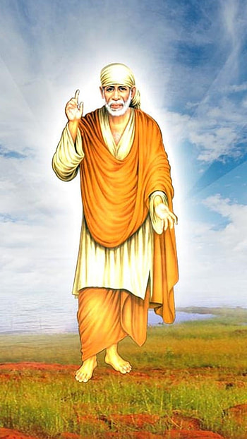 Sai Baba , Beautiful, Nature Background, nature, background, sai baba HD phone wallpaper