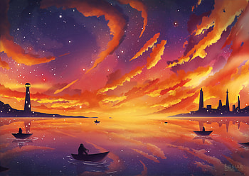 Distant Cities , artist, artwork, digital-art, deviantart HD wallpaper