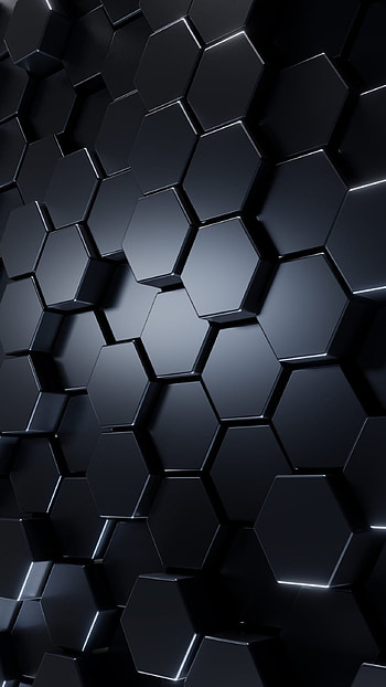 Amoled , Blue hexagon design, Dark background, Hexagon art HD phone wallpaper