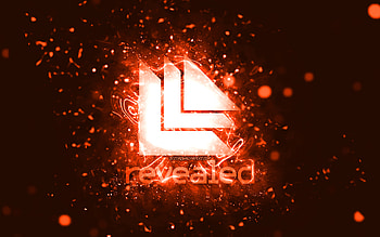 Revealed Recordings orange logo, , orange neon lights, creative, orange abstract background, Revealed Recordings logo, music labels, Revealed Recordings HD wallpaper