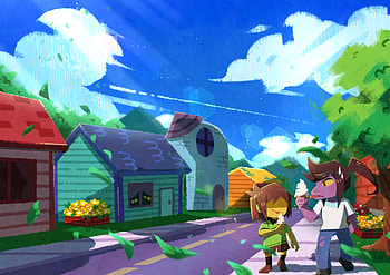 Deltarune Adventure: Kris & Susie in Stunning Ultra, Susie (deltarune), Kris (deltarune), video game, deltarune HD wallpaper