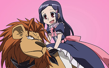 Anime, Lion, Girl, Animeshka, Joy HD wallpaper