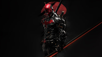 Red Hood Meets Samurai , red-hood, artwork, art, digital-art, superheroes, ai HD wallpaper