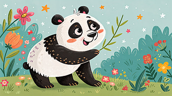 Adorable Panda: A Ultra for Nature Lovers, panda, cartoon, flower, nature HD wallpaper