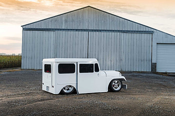 1972-Jeep-Postal, Lowered, White, Mail Truck, Custom Wheels HD wallpaper