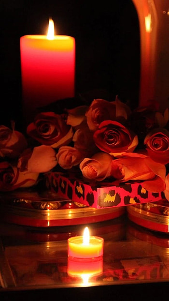 Candles , Romantic, Candles, Rose HD phone wallpaper