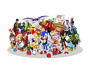IT'S THE SEGA TEAM!! :), sonic, aiai, tails, billy hatcher, dr eggman, amigo HD wallpaper