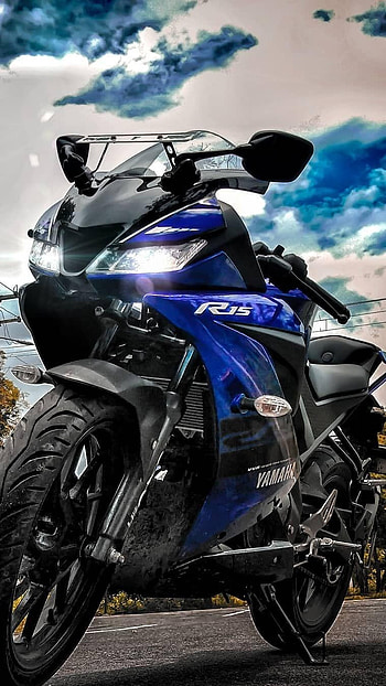 R15 Bike, Clouds Background, clouds, background HD phone wallpaper
