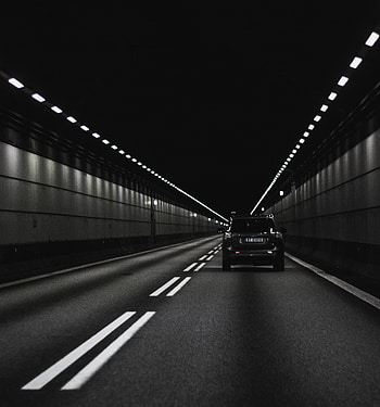 Cars, Markup, Car, Back View, Rear View, Bw, Chb, Tunnel HD phone wallpaper