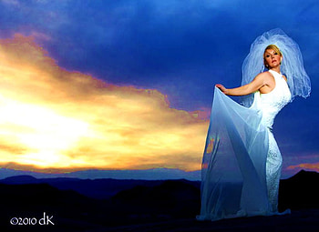 SUNRISE BRIDE..., blue, sunshine, white, dress, sunrise, clouds, sky, mountains, bride HD wallpaper