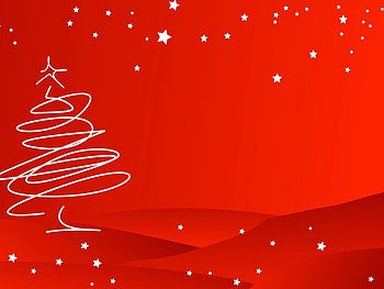 Christmas tree on red, holiday, christmas, tree, red HD wallpaper