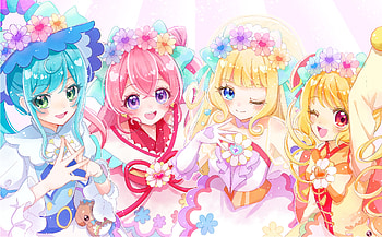 Nagomi Yui, Kasai Amane, Hanamichi Ran, Fuwa Kokone, Anime, Delicious Party Precure HD wallpaper
