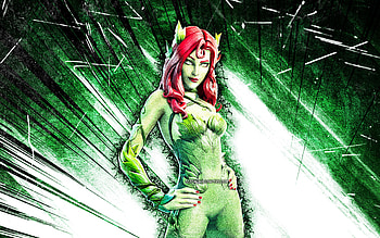 Poison Ivy, grunge art, Fortnite Battle Royale, Fortnite characters, green abstract rays, Poison Ivy Skin, Fortnite, Poison Ivy Fortnite HD wallpaper