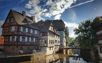 Strasbourg, Alsace, France, houses, Strasbourg, France, clouds, bridge, old town HD wallpaper