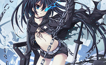 Black Rock Shooter, black, shooter, anime, cute, girl, rock HD wallpaper