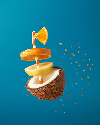 Orange slices, coconut HD phone wallpaper